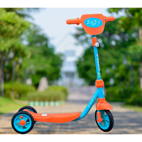 фото Городской самокат foxx baby с пластиковой платформой и колесами eva 11,5 см, (2020 год) оранжевый