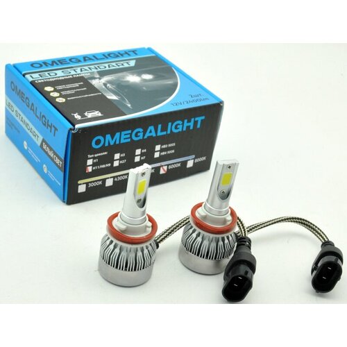 Комплект светодиодных ламп Omegalight LED Standart Н8/Н9/Н11 6000K 2400 lm 12