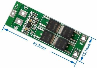 Плата BMS контроллера 20А для 2-х Li-Ion аккумуляторов 18650