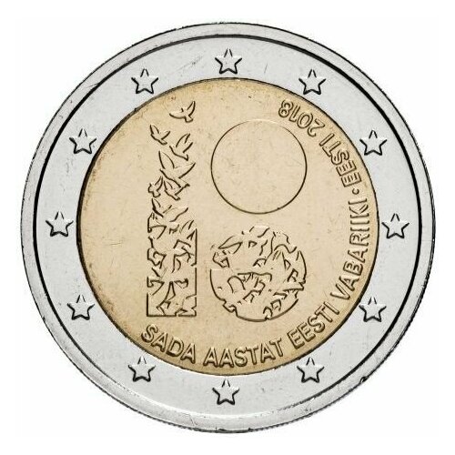 Эстония 2 евро 2018 год 100 лет Эстонии UNC