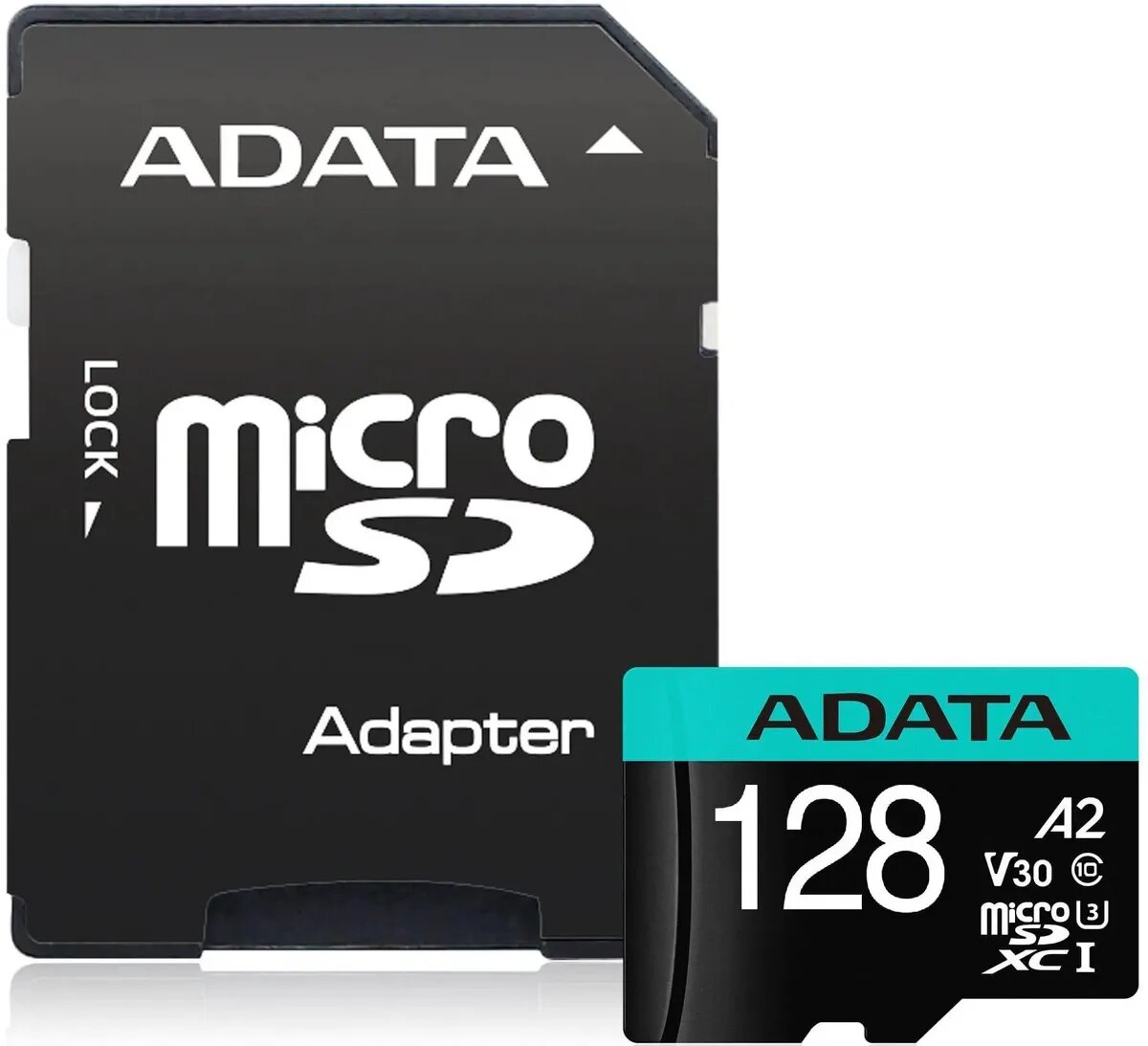 Micro SD 128GB A-DATA microSDXC Class 10 UHS-I U3 V30S A2 100/80 MB/s (SD адаптер) AUSDX128GUI3V30SA2-RA1