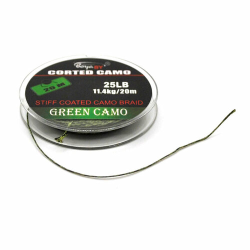 поводковый материал sinking hooklink camo 20м 25lb Поводковый материал Corted Camo Зелёный 20м 25LB