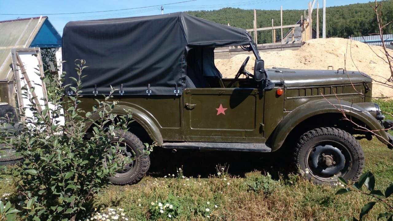 фото Тент на ГАЗ-69 (8 мест) ПВХ со стеклом, цвет чёрный