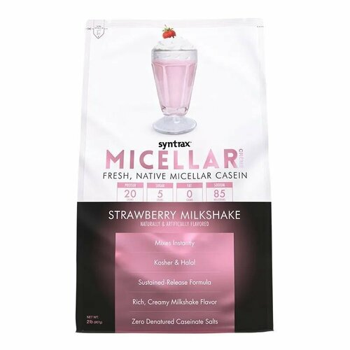 Syntrax Micellar Creme 907 гр 2 lb пакет (Syntrax) Клубничный молочный коктейль syntrax micellar creme 907 грамм клубника