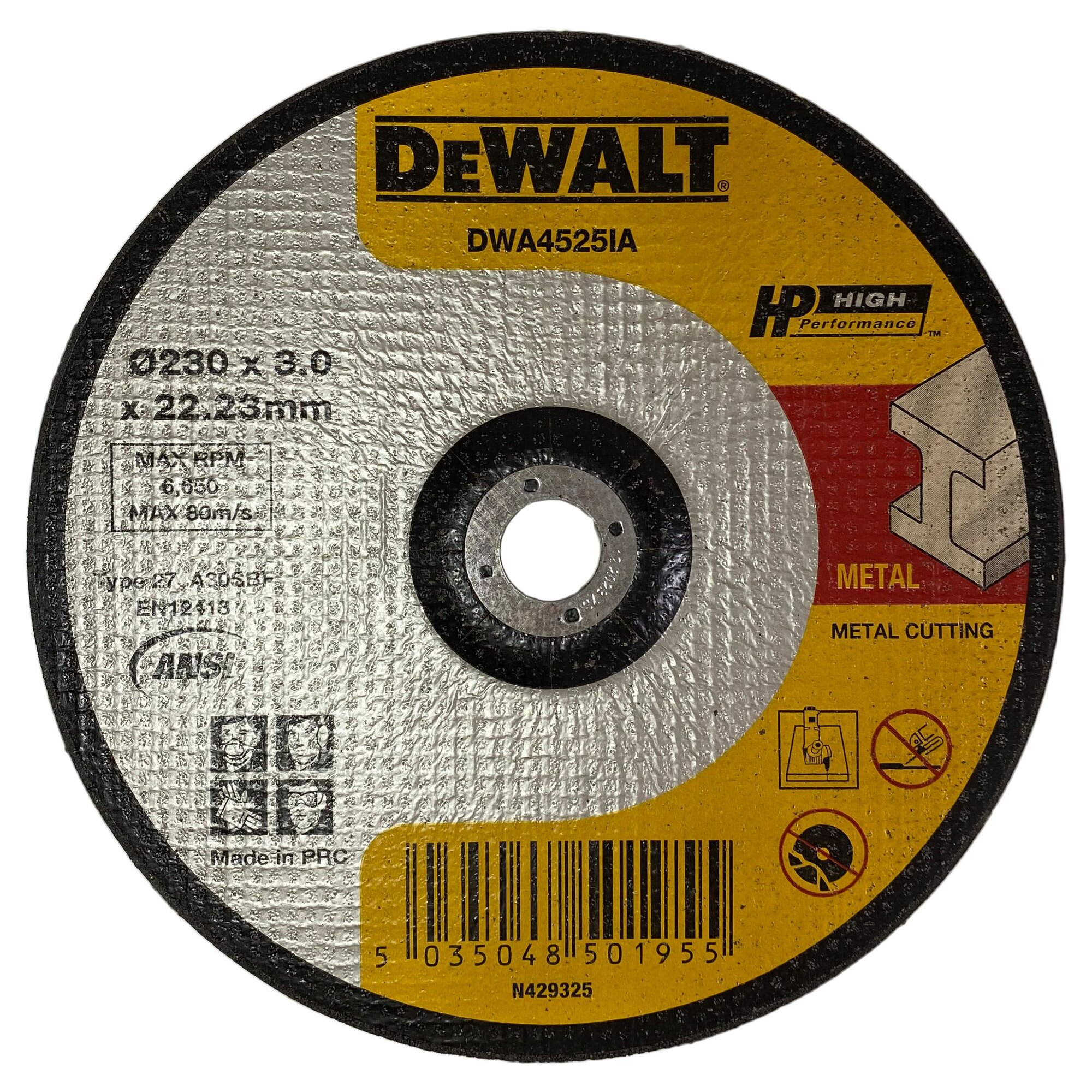 Отрезной круг по металлу Dewalt DWA4525IA High Performance