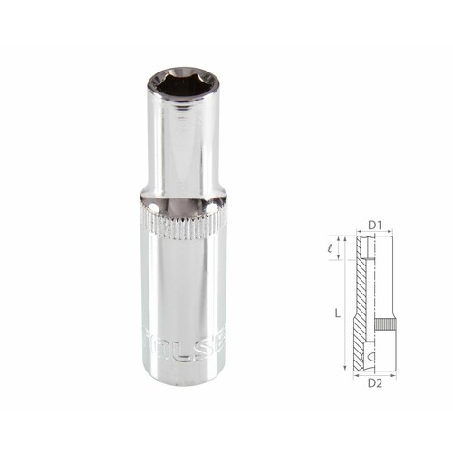 TOLSEN Головка торцевая глубокая шестигранная 3/8