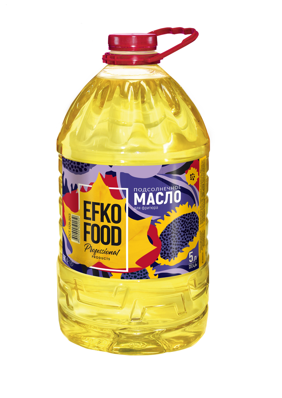 Подсолнечное масло Efko Food для фритюра рафинированное 5 л