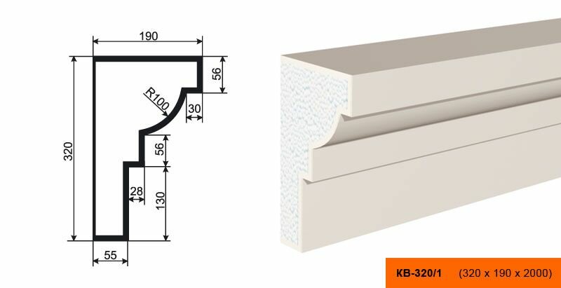 Lepninaplast КВ-320/1 фасадный карниз из пенополистирола