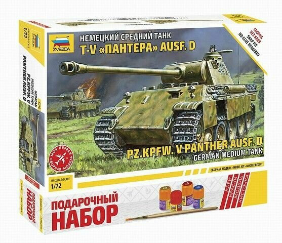 Немецкий средний танк T-V Пантера Ausf.D 5010ПН (подар. набор Звезда)