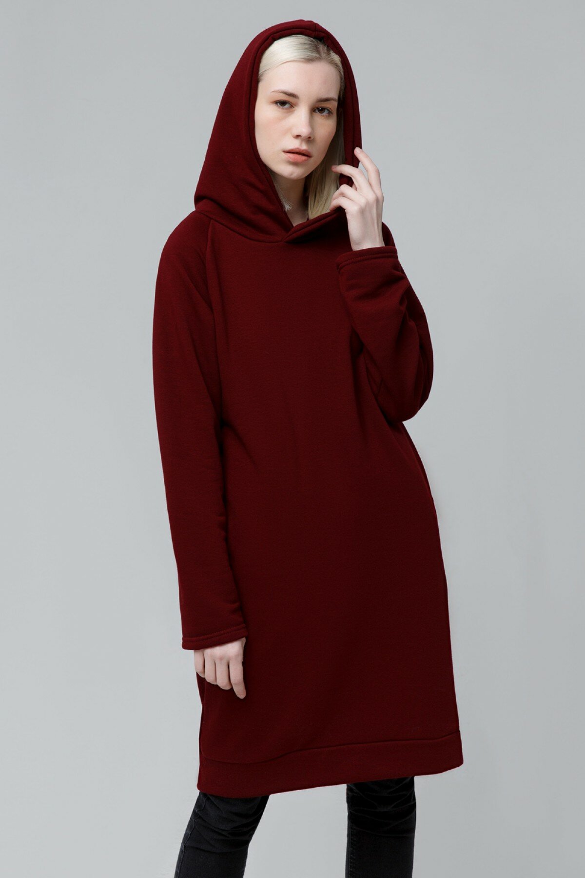 Платье Магазин Толстовок, размер S-40-42-Woman-(Женский), бордовый