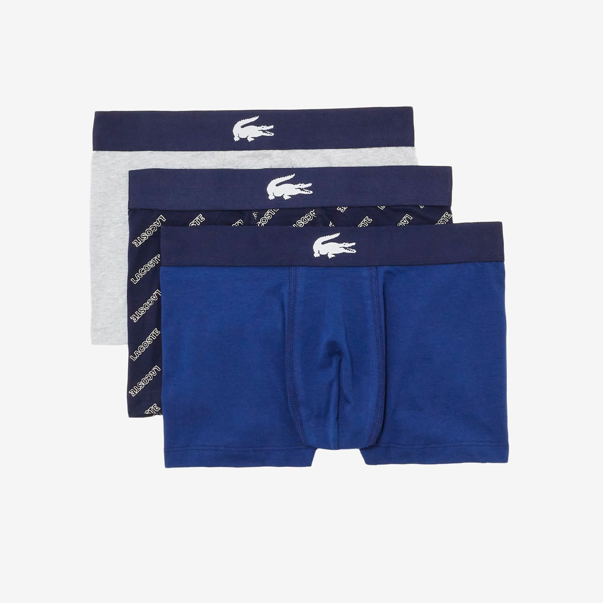 Трусы LACOSTE, комплект из 3 шт., размер TM, синий/белый