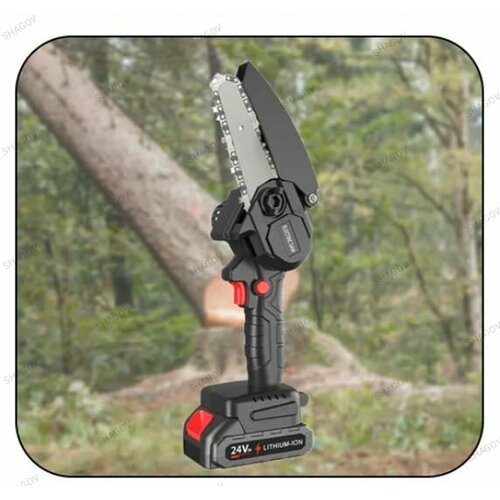 Мини пила аккумуляторная цепная с 2 АКБ и защитой!