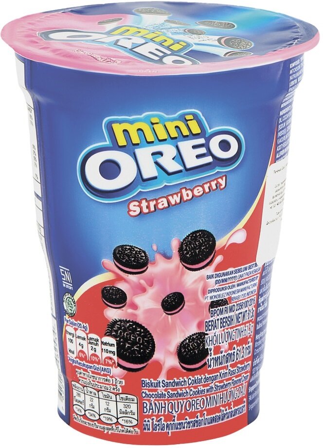 Печенье Oreo Мini Strawberry Creme / Орео мини Клубничный крем 61,3гр (Индонезия)