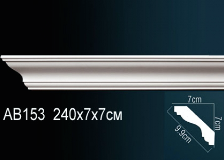 Карниз потолочный 70x70 мм плинтус полиуретановый под покраску Perfect AB 153-1 шт
