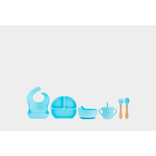 Набор посуды для кормления Play Kid, 7 предметов 1шт набор детской посуды для кормления малыша тарелка секционная ложка и вилка