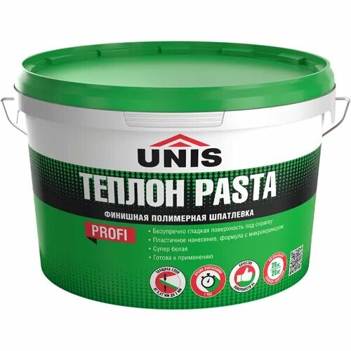 unis pasta теплон шпатлевка полимерная готовая 5 кг 4607005184887 Шпатлевка полимерная финишная Unis Теплон Pasta 28 кг