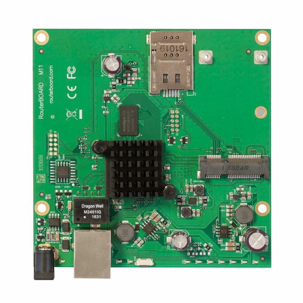 Маршрутизатор MikroTik RouterBOARD M11G with Dual Core 880MHz CPU 256MB RAM 1x Gbit LAN 1x miniPCI-e RouterOS L4 (RBM11G)