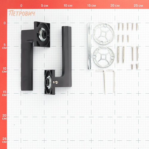 Ручка дверная Lavelly Verbena тонкая квадратная розетка черная (990335)
