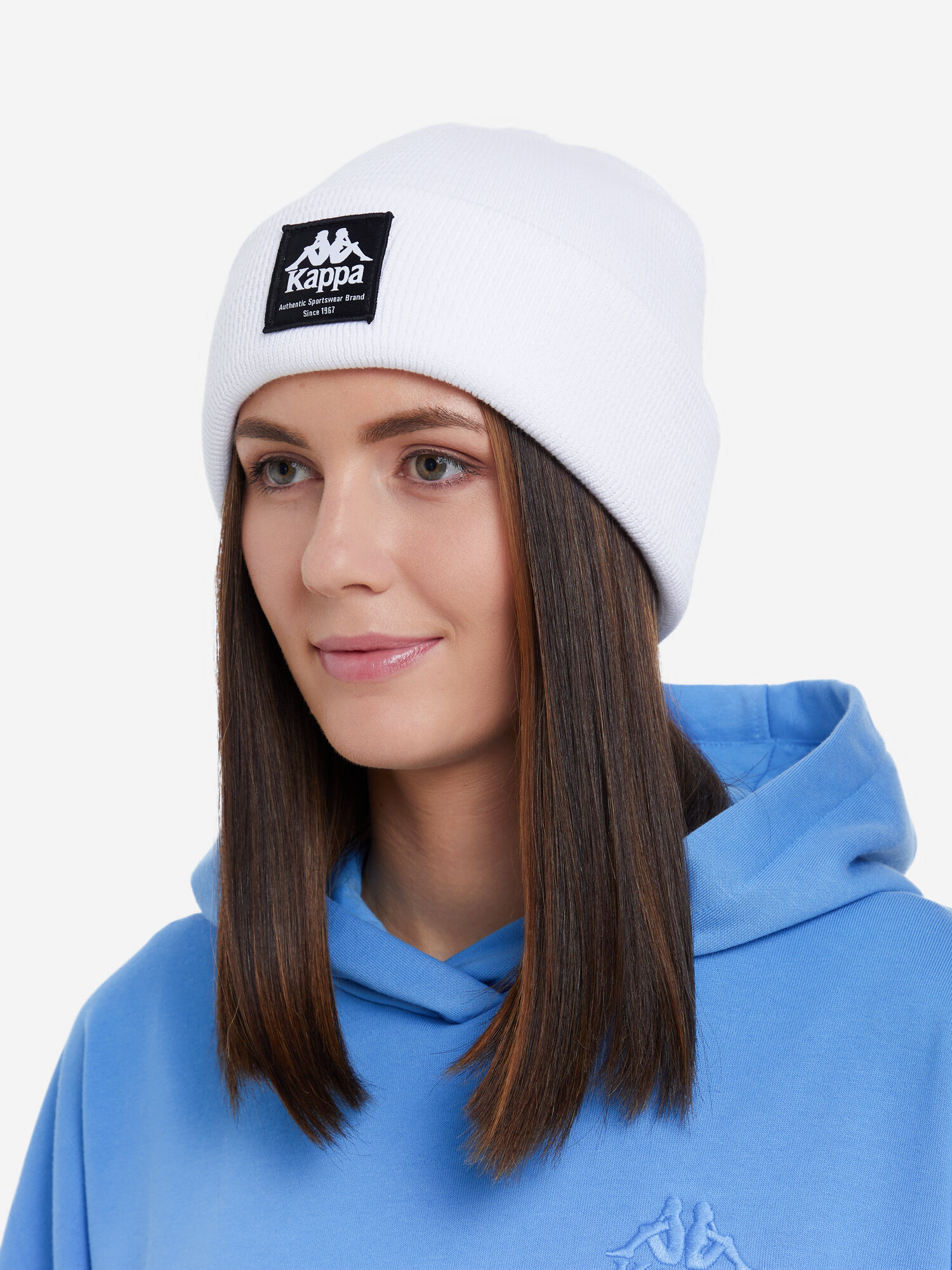 Шапка Kappa для мужчин и женщин, размер one size, белый — фото 1