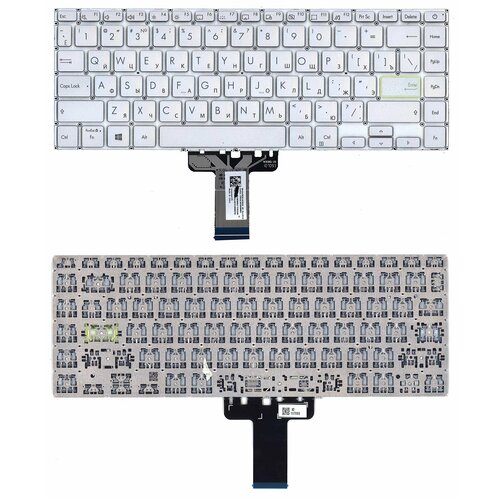 клавиатура для ноутбука asus n76v черная топ панель серебристая с подсветкой Клавиатура для ноутбука Asus K413JA серебристая с подсветкой