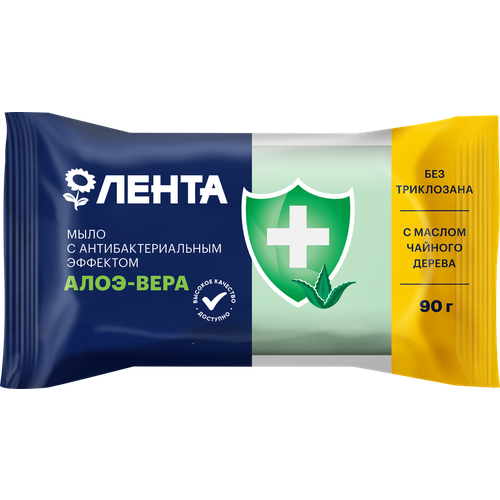 Туалетное мыло лента Алоэ-вера с антибактериальным эффектом 90г 235₽