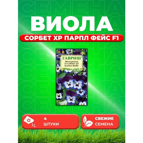 Виола рогатаяСорбет XP Парпл Фейс F1, 4шт, Гавр виола рогатая сорбет хр парпл фейс семена