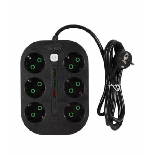 Сетевой удлинитель с 3-мя USB и 1 type c зарядками / UQ-TU06