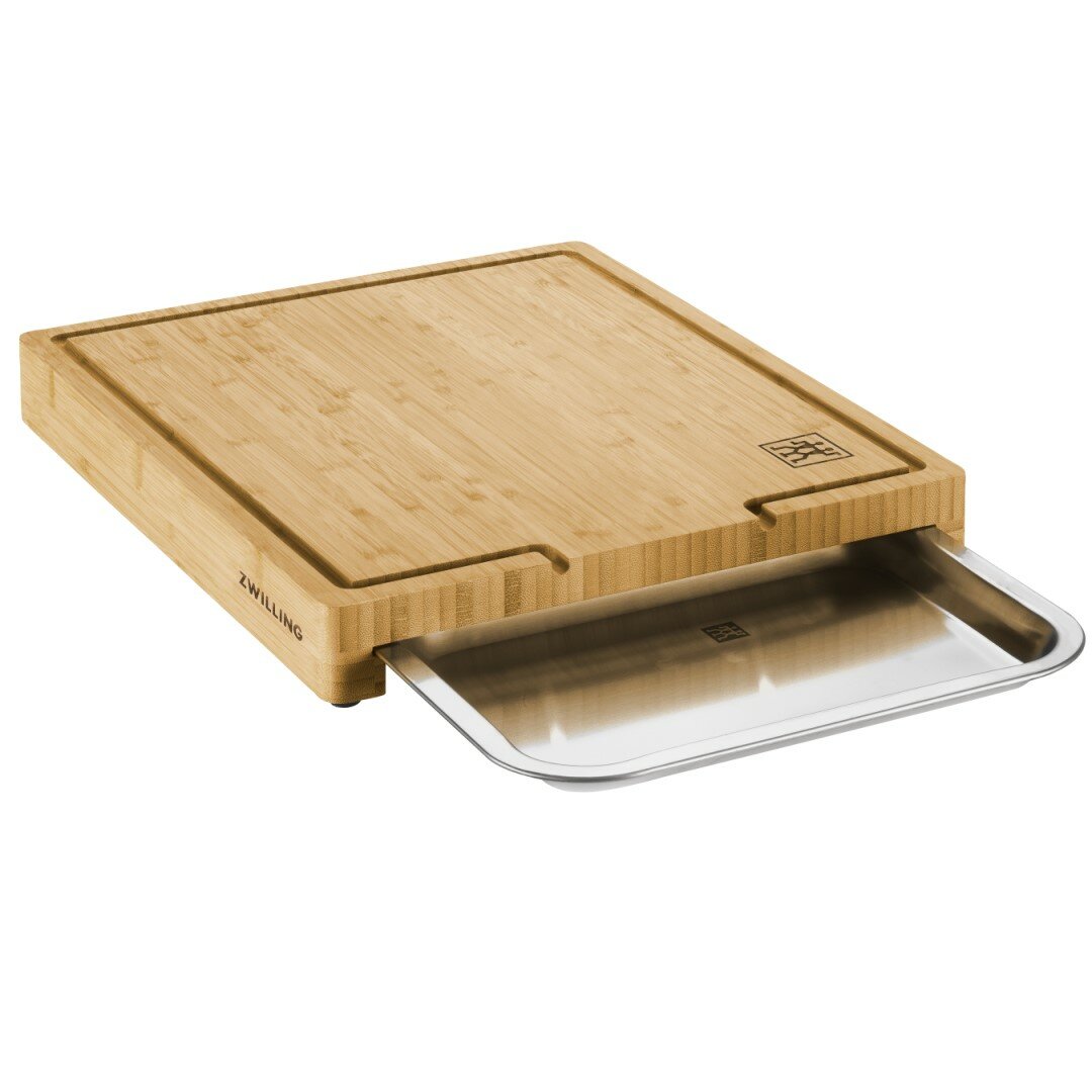 Доска разделочная с поддоном 39х30 см  бамбук   нержавеющая сталь  Zwilling J A  Henckels  1026185