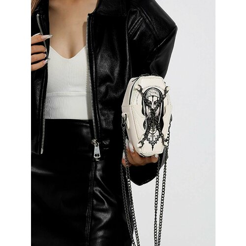 Сумка кросс-боди серебряный черный белый 3690₽