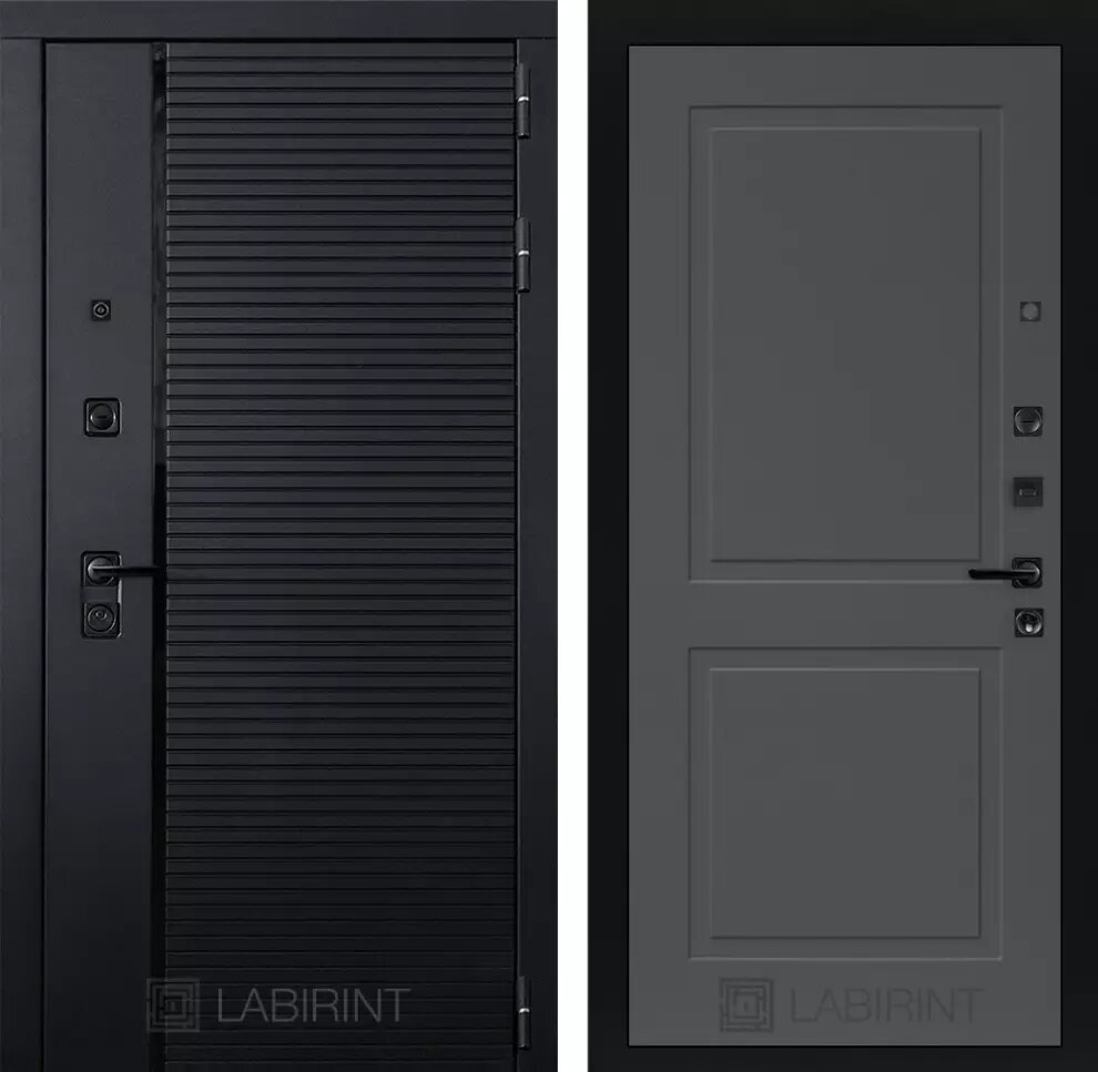 Входная дверь PIANO с внутренней панелью 11 графит софт, размер по коробке 960х2050, левая
