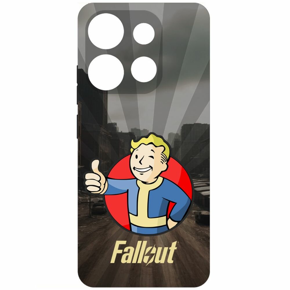 Чехол-накладка Krutoff Soft Case Фоллаут (Fallout) - Волт-бой для INFINIX Smart 7 черный