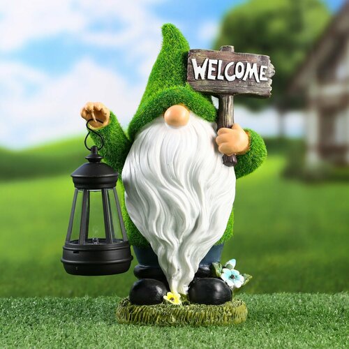 Садовый фонарь Гном Травянчик 9х15х25см 4975₽