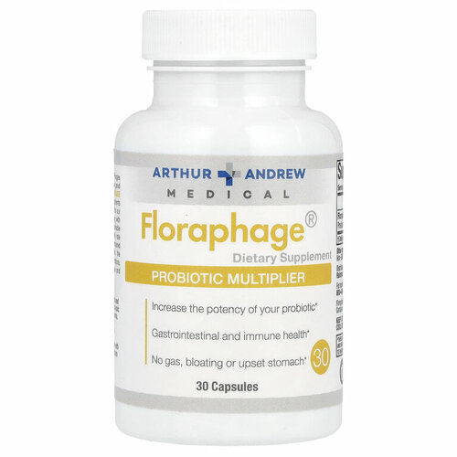 Floraphage, фаговый пробиотик, мультипликатор, Arthur Andrew Medical, 30 капсул