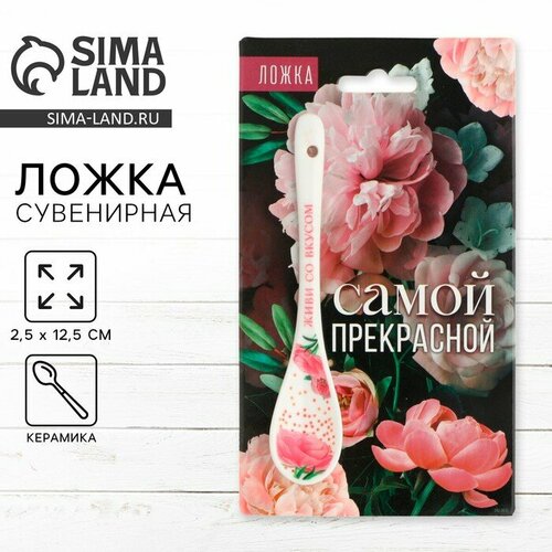 Ложка сувенирная Самой прекрасной керамика 25 х 125 см 519₽