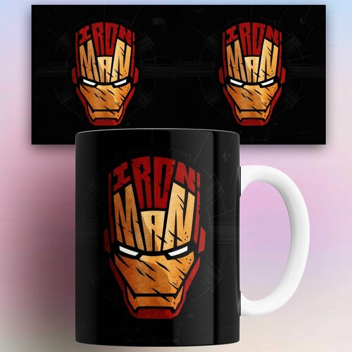 Кружка с принтом Marvel Iron man Марвел Железный Человек 330 мл