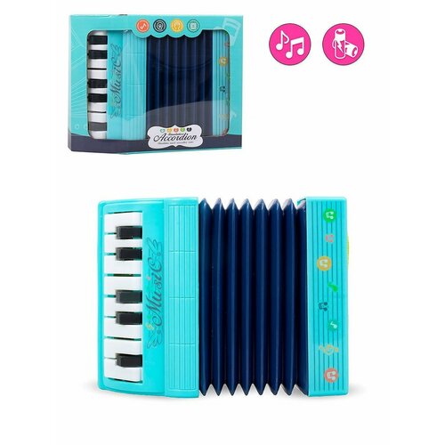 Аккордеон детский Music 18 см голубой 2020 530₽