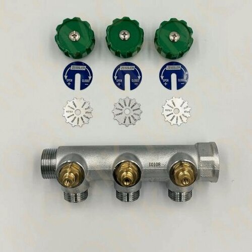 Изображение товара Коллектор регулирующий под плоскую прокладку 3/4*1/2 -3 выхода