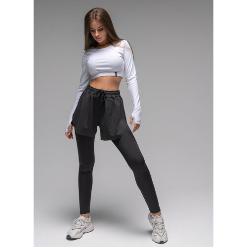 фото Легинсы спортивные euphoria twinset long black, размер s, черный
