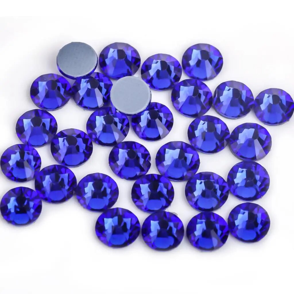 Стразы горячей фиксации Swarovski круглые, Sapphire, ss12 1440pcs
