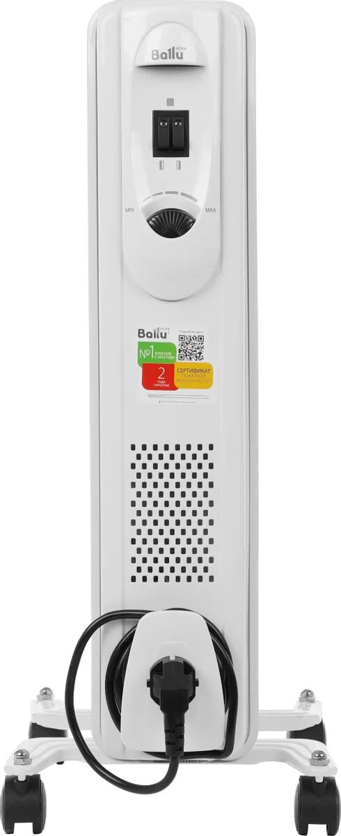 Масляные Радиаторы Масляный радиатор Ballu Comfort BOH/CM-05WDN, с терморегулятором, 1000Вт, 5 секций, 3 режима, белый