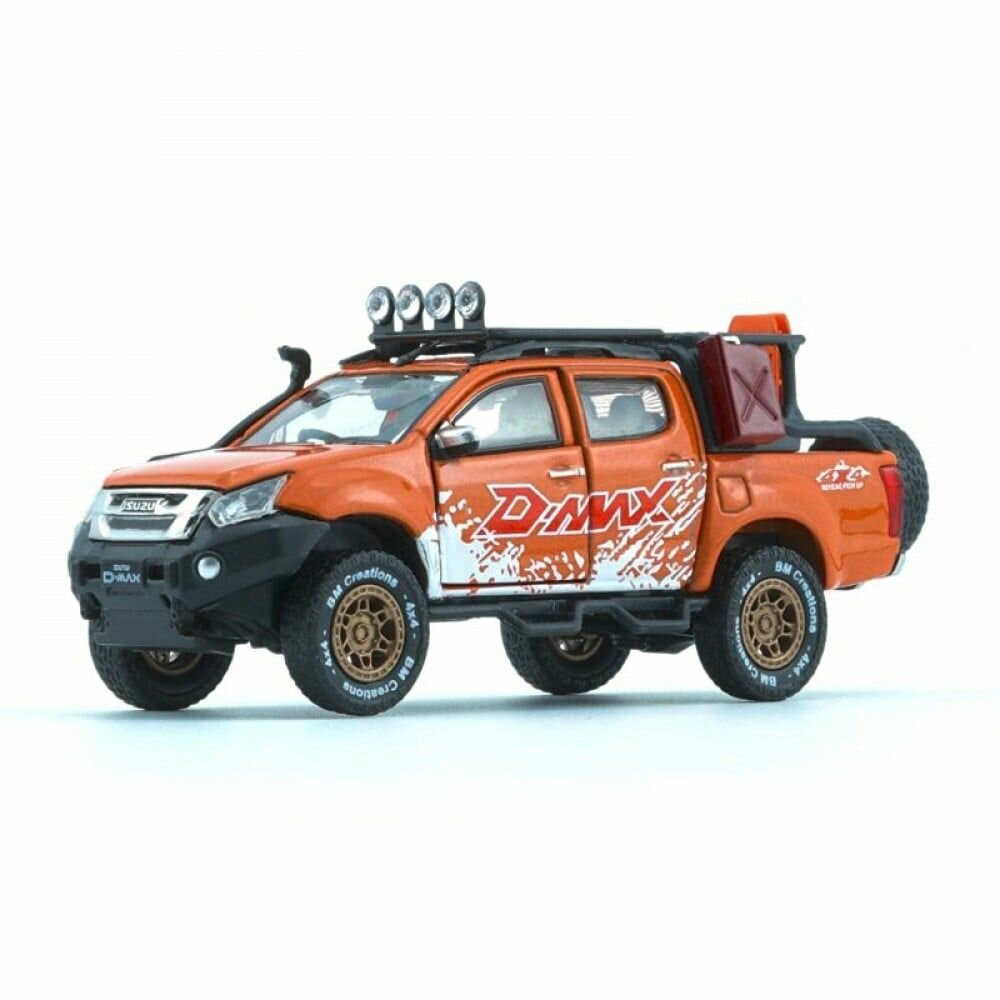 Машинка BM Creations 1/64 Isuzu D-Max 2018 Orange with Sticker with Accessory Pack RHD Diecast Scale Model Car