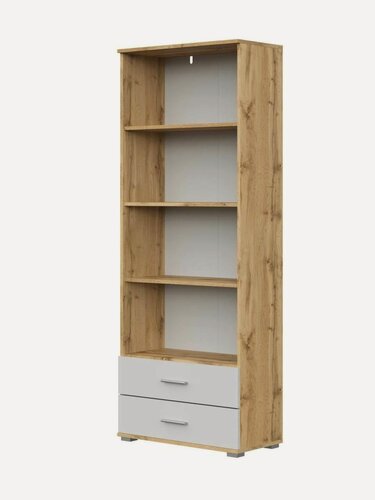 Изображение товара Стеллаж Like (СТ-4) Дуб Вотан Белый, ЛДСП, с ящиками, 180 см x 69 см x 34 см