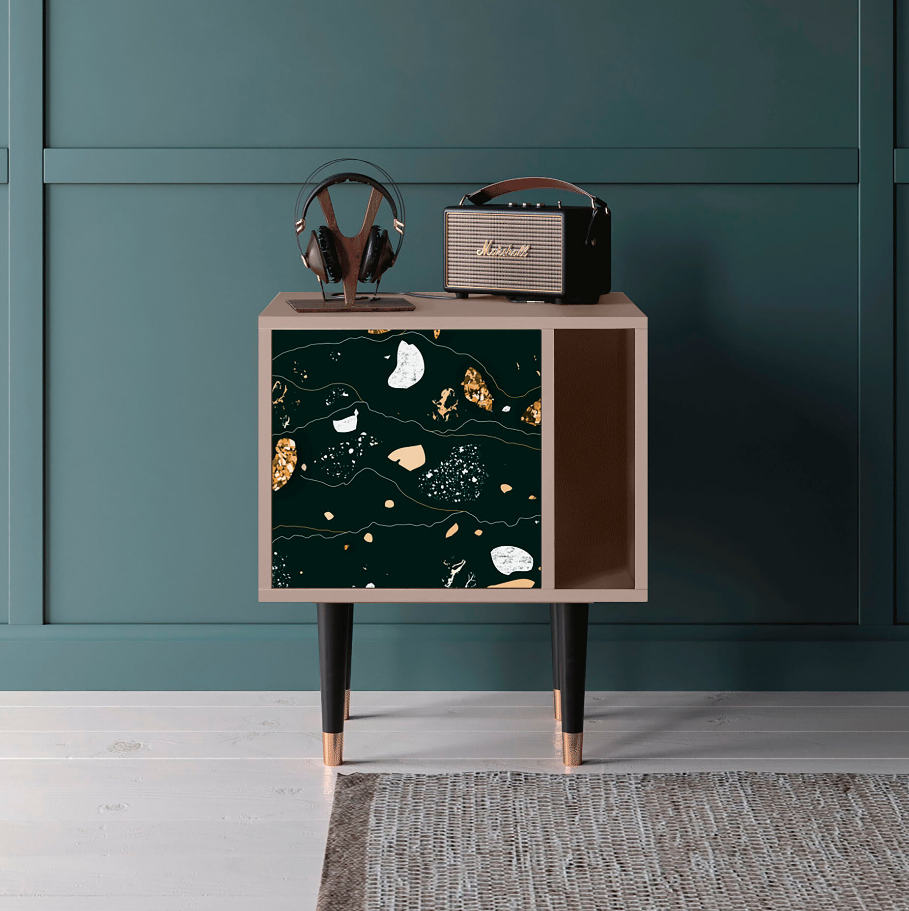 Прикроватная тумба - STORYZ - S2 Space Rocks, Размер - 58 x 69 x 48 см, Цвет - Бежевый