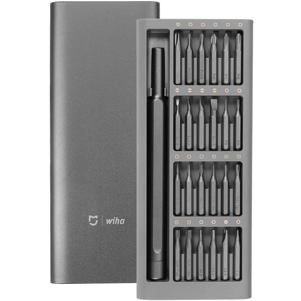 Отвертка Xiaomi MiJia, Wiha Screwdriver 24 насадки, в алюминиевом органайзере