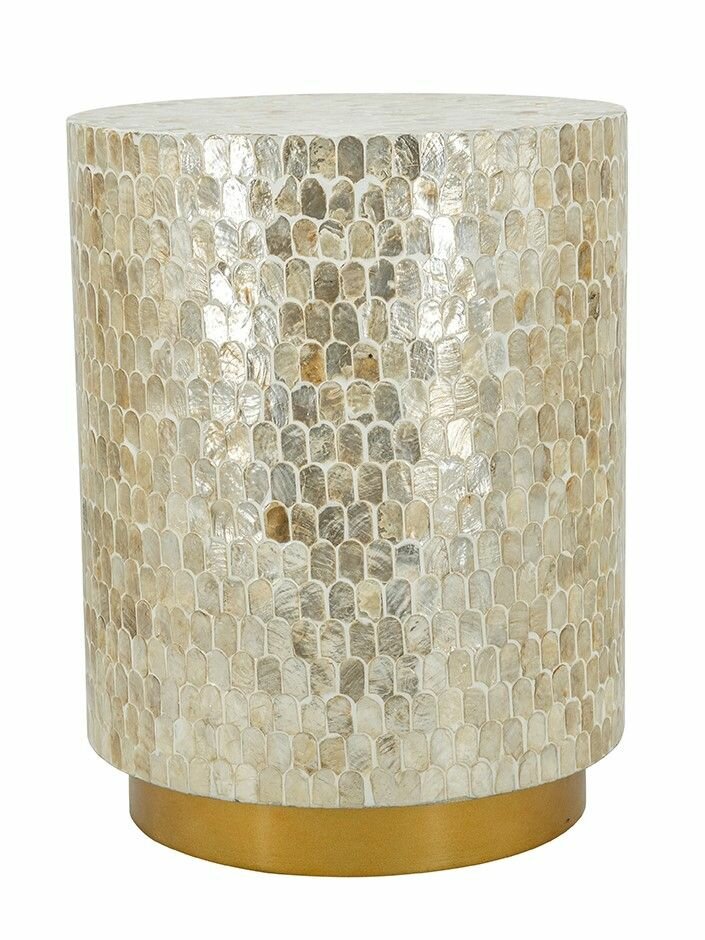 Обзор: D5592 Столик акцентный с отделкой раковинами устриц 35х35х45см, Glasar