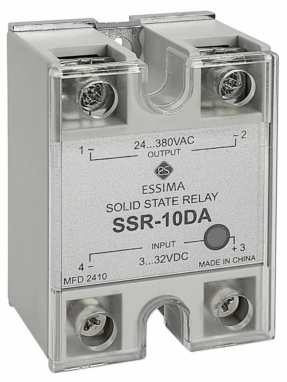 Реле твердотельное SSR-10DA 10A 3-32VDC контроль 24-380VAC (без радиатора)