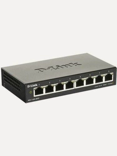 Изображение товара Коммутатор сетевой D-Link DGS-1100-08V2/A1A, 8 портов, поддержка SNMP, LAN 100 Мбит/сек