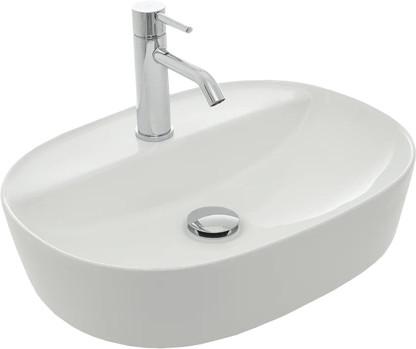 Накладная раковина AQUAme AQM5002 51 фаянсовая без отверстия под смеситель раковина для ванной 50 5 см овальная белая