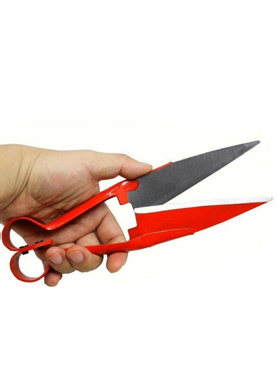 Ножницы для стрижки овец и баранов красные широкие 31 см