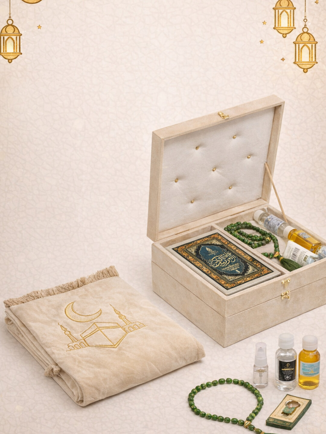 Религиозный набор для молитвы, книга, четки, в подарочной упаковке - Молочный